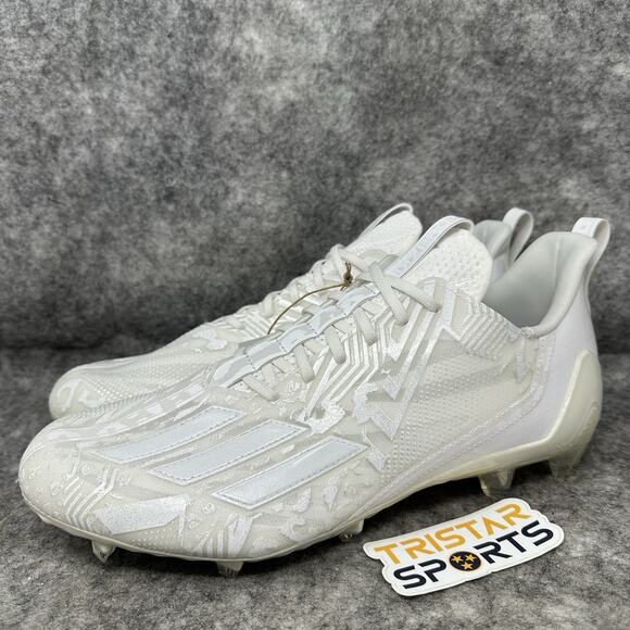 Adidas Adizero 12.0 Mismatch Football Cleats Mens Size 12 Triple White IG7223 - Picture 1 of 9